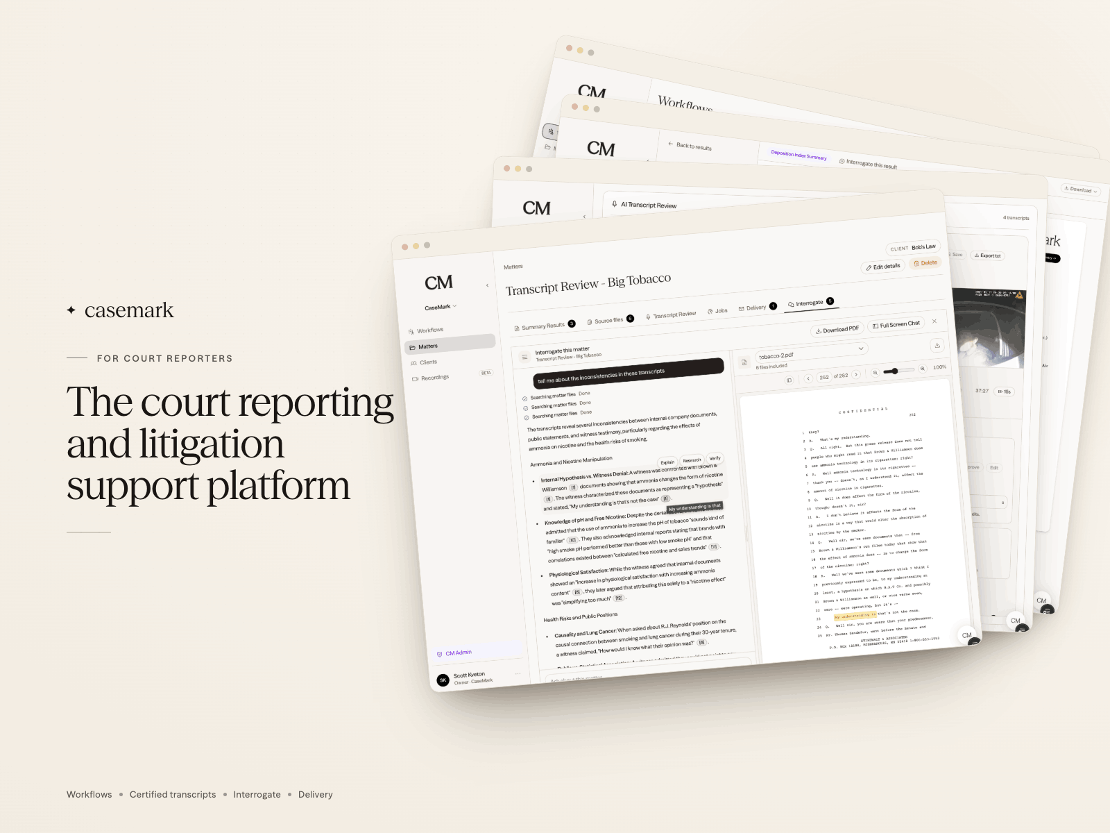 CaseMark for Court Reporters: From Proceeding to Portal