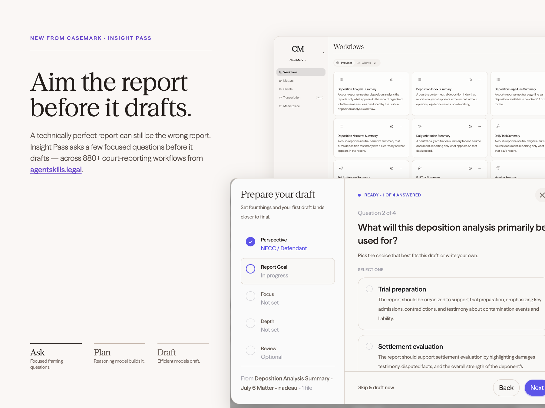 Aim the Report Before It Drafts: Introducing Insight Pass
