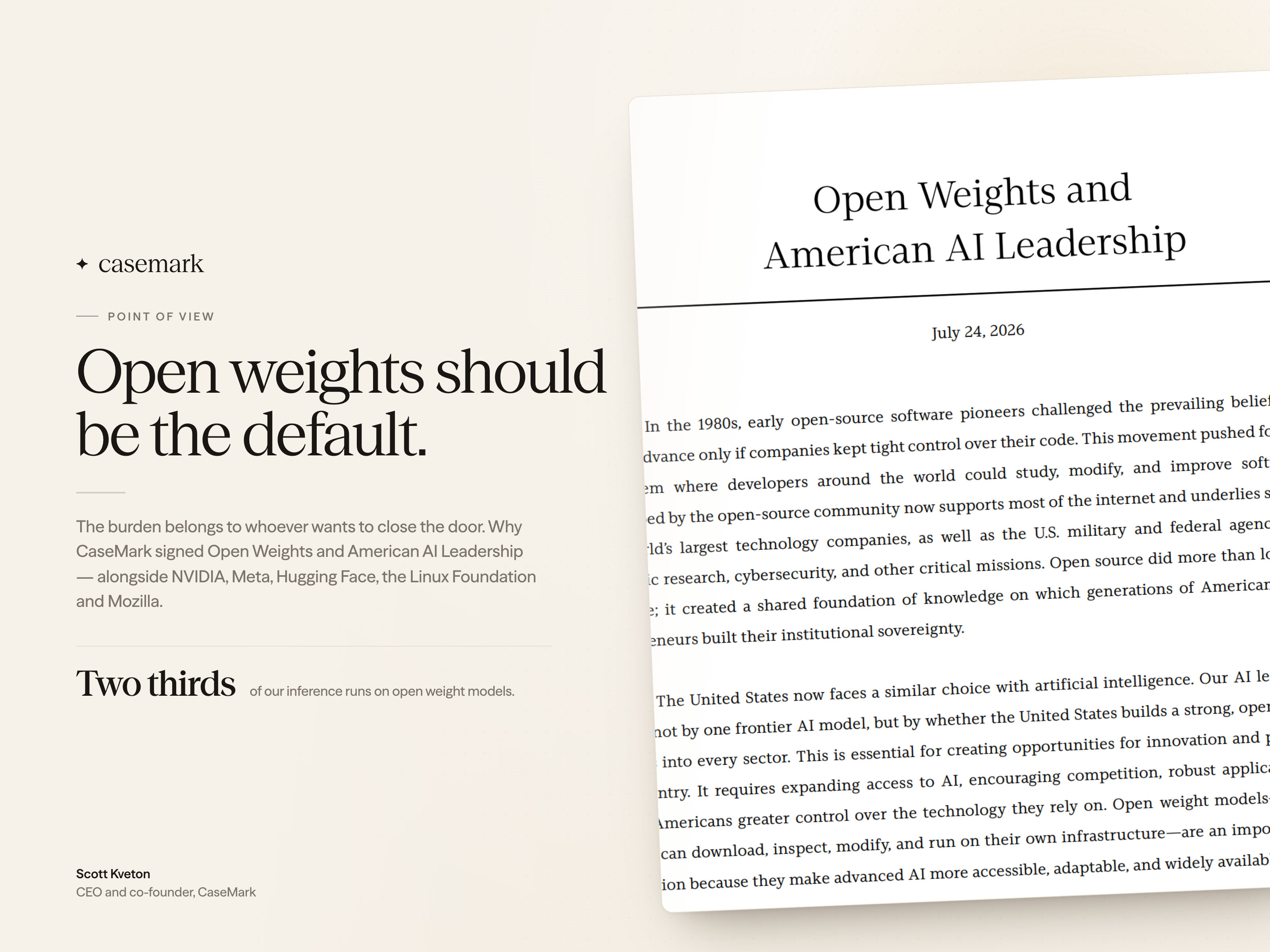Why CaseMark signed the open weights letter