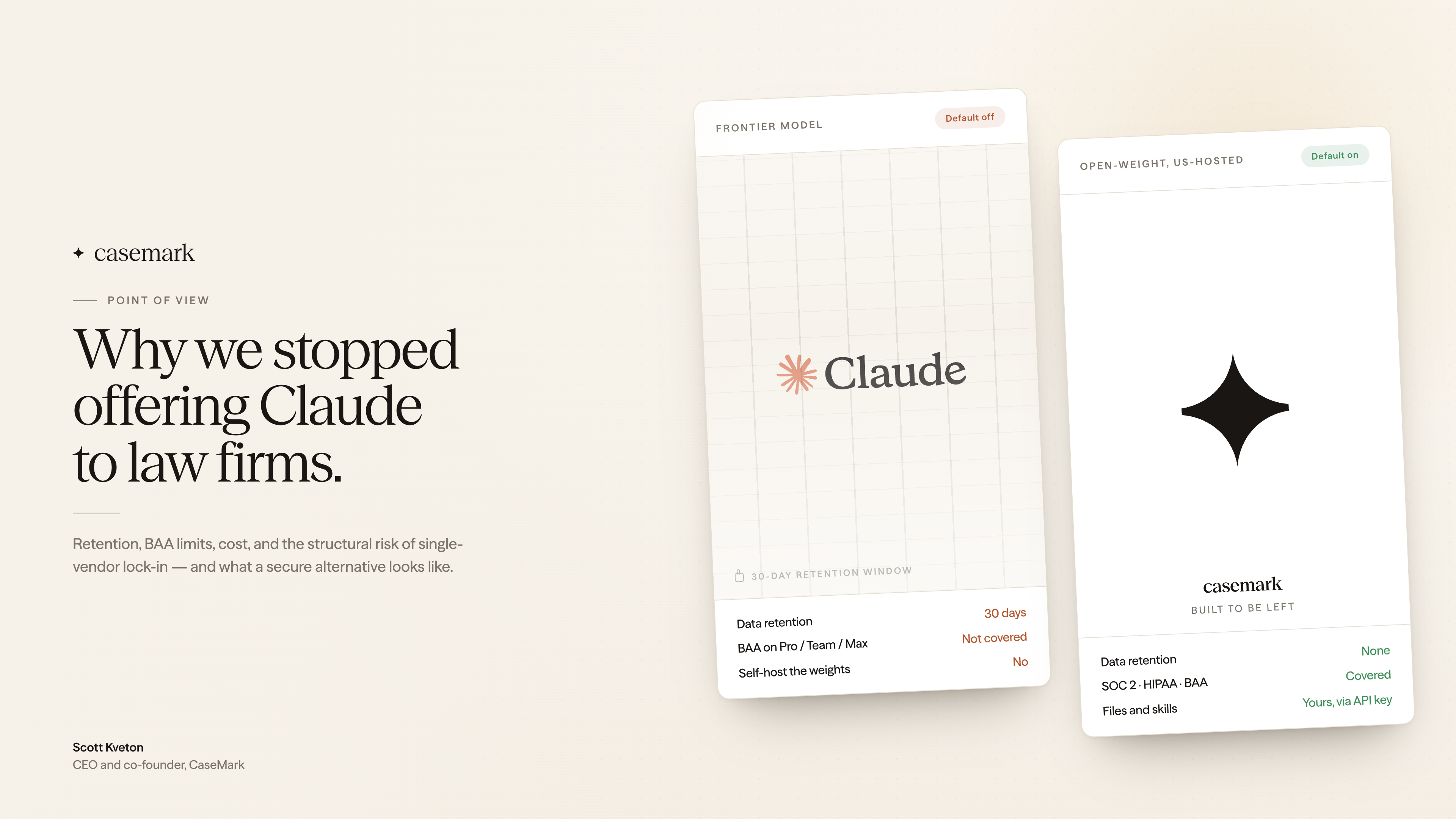 Why We Stopped Offering Claude to Law Firms (and What a Secure Alternative Looks Like)
